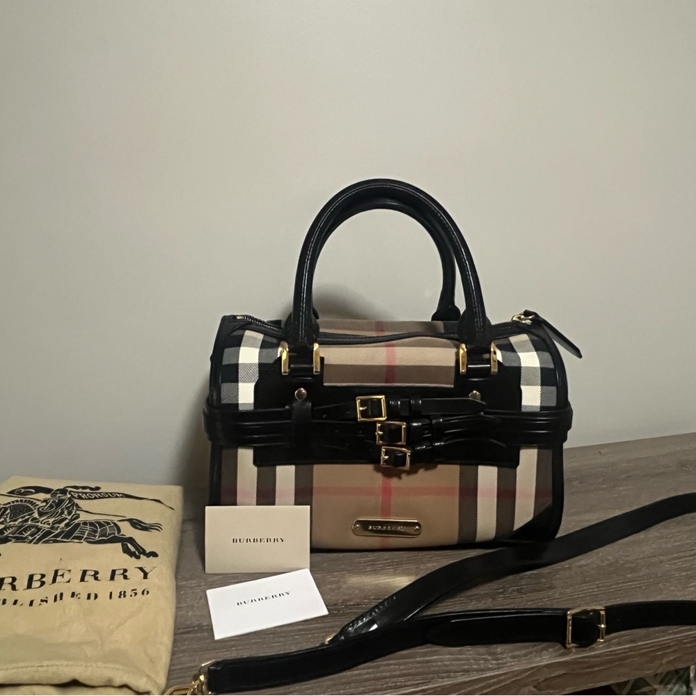 Burberry Pre-owned Medium House Check Bridle Alchester Bowling Bag - Brown
